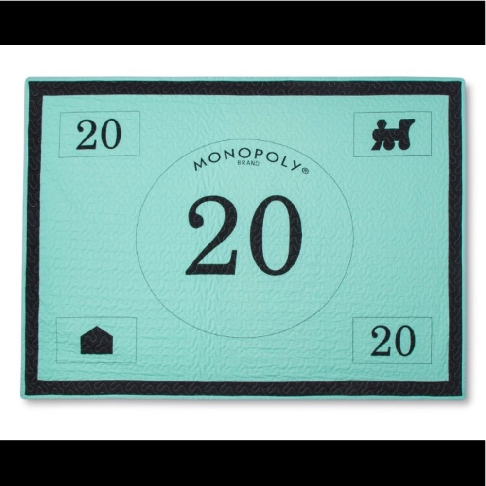 Monopoly Junk Food Blanket Teal 70 X 50